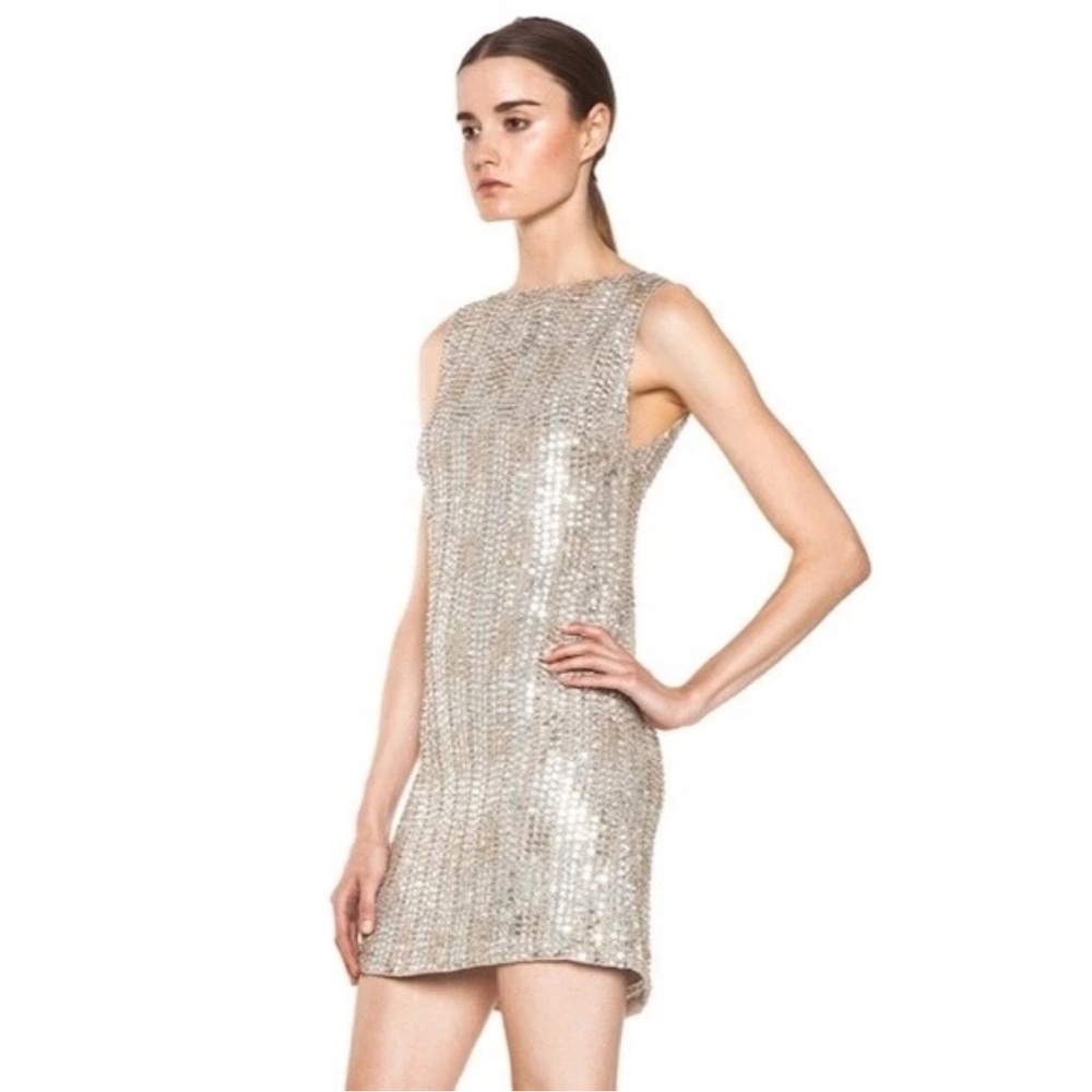 ALICE + OLIVIA LEIGHTON A LINE Sequin Dress